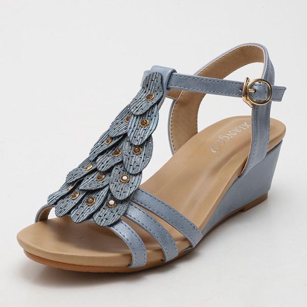 

2021 summer platform sandals women open toe wedges sandalias comfortable wild casual shoes roman retro shoes, Black