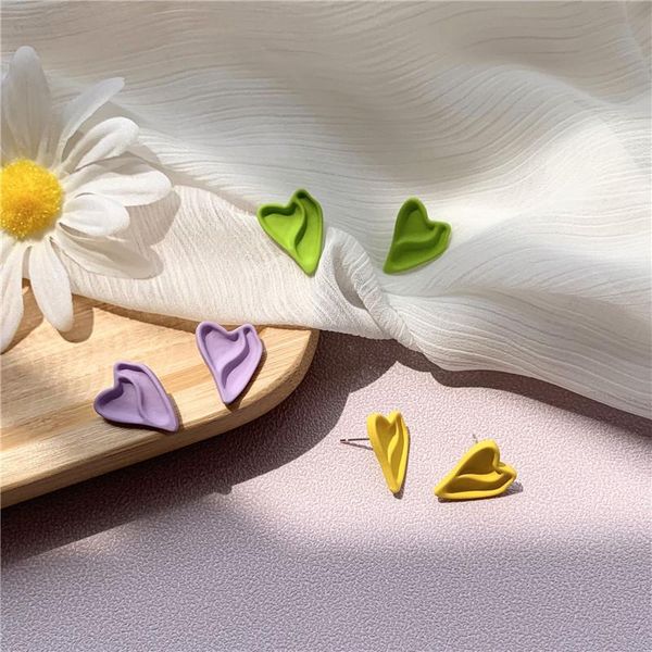 

stud fashion earrings personality temperament contracted love sweet women jewelry accessories, Golden;silver