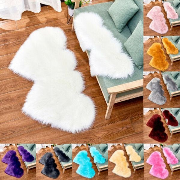 

bath mats fluffy heart shaped rug shaggy mat soft faux fur home bedroom hairy carpet