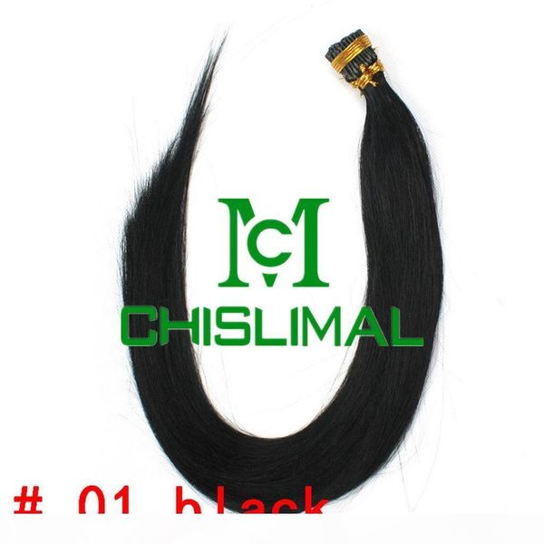 

black 14inch-24inch 7a i tip keratin remy human hairy extensions virgin straight hair, Black;brown