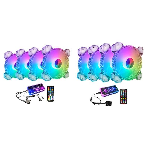 

coolmoon crystal diamond rgb sets, 12cm silent long-life rgb light emitting case cooling fan set for pc