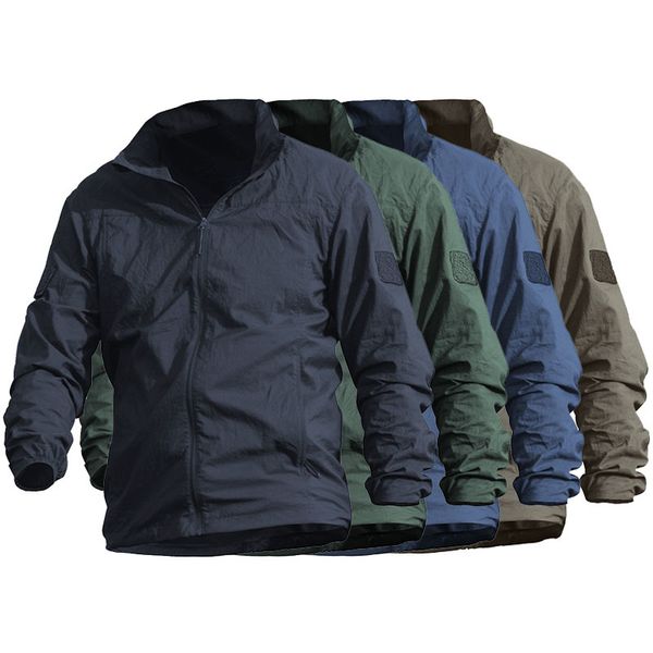

2020 quick dry hooded skin man jacket waterproof anti-uv coats camouflage for a hike tactical hiking outdoor sport q1211, Black;brown