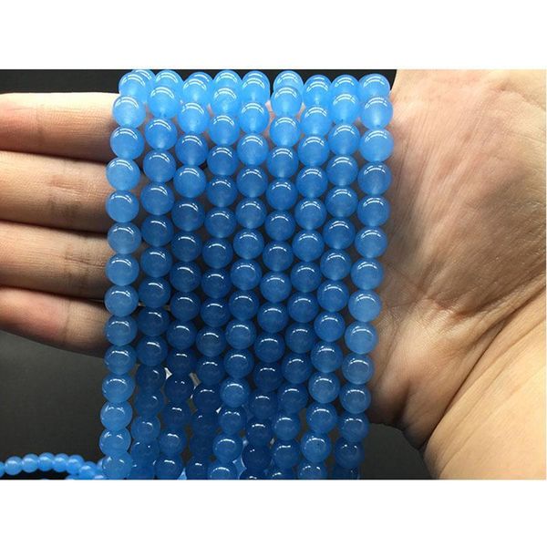 

1strand lot blue quartz crystal stone round beads 4681012mm loose spacer charm bead for jewelry making diy necklace bracelet h jlliyr