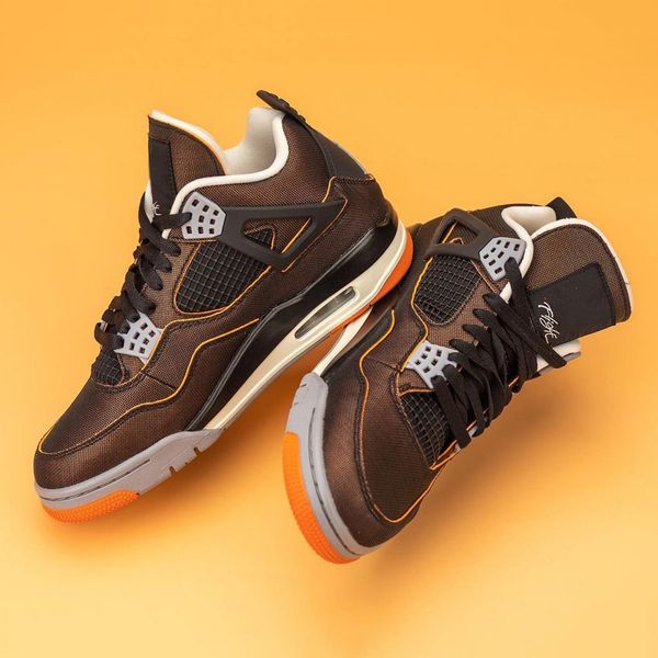 

jumpman 4 wmns starfish mens basketball shoes 4s sail black-starfish light smoke grey men women trainers sports sneakers 36-47 cw7183-100