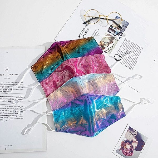 

uf4ftu factory price designer cotton facial protective covers for fashion sequin face mask gradient fancy dress party mas 5 n