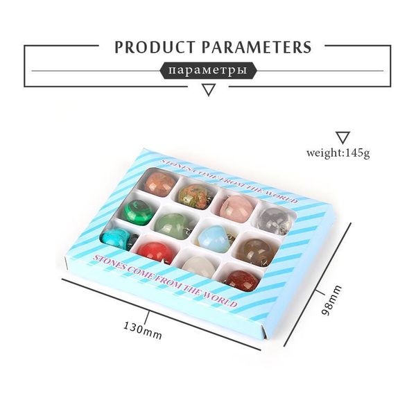 

12 in 1 natural gem pendant boxes rose quartz crystal point opal malachite necklace meditation healing crystals pa jllhlz, Black