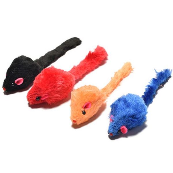 

10 шт. ложная мышь кошка домашних животных игрушки кошка длинноволосый хвост мышей с звуком гремить мягкий настоящий меховой мех кролик скри