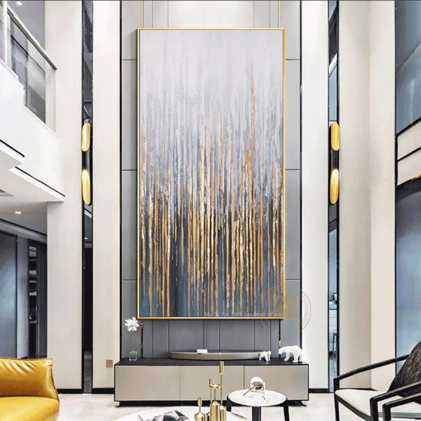 

paintings large wall painting on canvas handmade oil vertical abstract art decorative pictures for living room decor golden