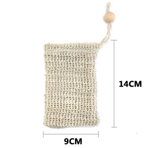 

4 шт. натуральный сисальный мыло soad hemp blister mesh soap net bag dilly bash вспенивающаяся пузырь легкая пена-делающая мыльная коробка д