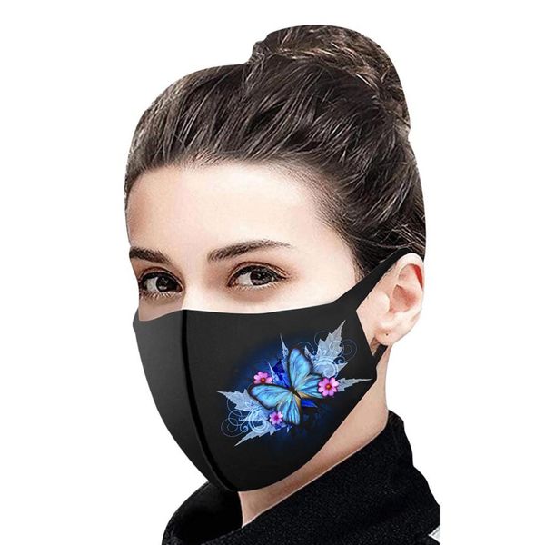 

washable mask butterfly printed face mask mouth caps pm2.5 ear hook protective mouth mask reuseable face shield wmtjwi