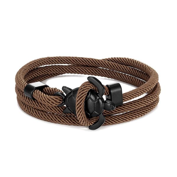 

mkendn hand braided sea turtle viking bracelet charms darkblue rope for men women beach wristband adjustable jewelry homme sqcbub
