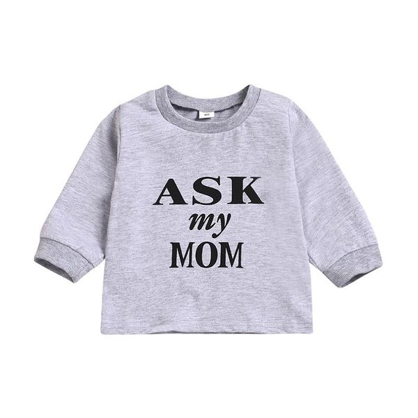 

letter print kids boys long sleeve sweatshirt, White