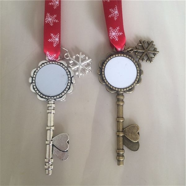 

factoryt5z5red sublimation with santa decorations claus key christmas snow rope transfer printing blank gifts new style 20mm