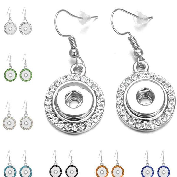 

new snap jewelry vintage crystal 12mm snap earrings fashion mini button drop earring for women diy acc bbybjl, Golden