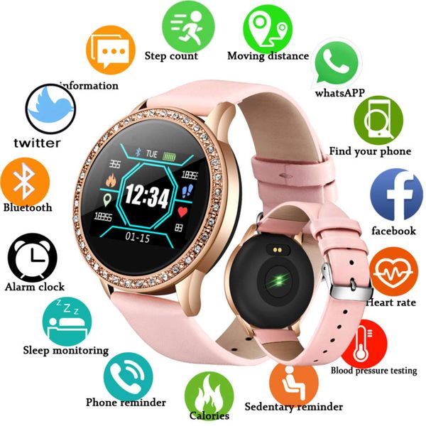 

lige - women's watch, smart waterproof sports wristband with color screen and blood prsure control, , 2020