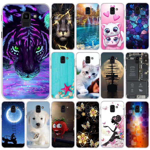 

qasamsung galaxy j6, j600, 5.6 "soft silicon sheath, tpu stampinglk