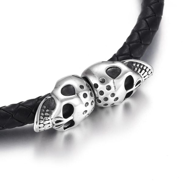 

бусы из нержавеющей стали череп большое большое отверстие 6 8 мм подвески слайдер diy мужской браслет кожаный шнур изготовление ювелирных из, Bronze;silver
