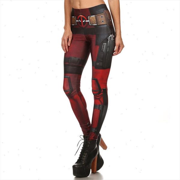 

warrior armor leggings 3d print fitness leggings women slim elastic causal leggings plus size leggins mujer, Black
