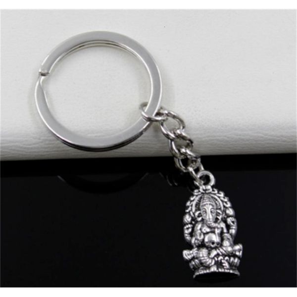 

zinc sell 12pcs/lot diy silver accessories antique alloy religion thailand ganesha buddha chain key ring keychain, Slivery;golden