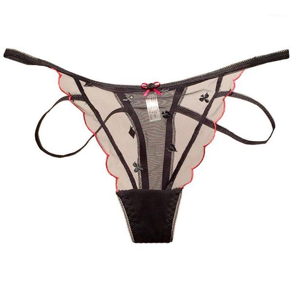 

lace net yarn temptation charming perspective underwear female t-pants female underwear cotton crotch1, Black;pink