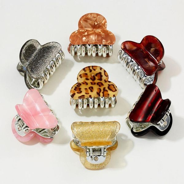 

7 color simple acrylic hair claws hair crab clamps hair holding tools headwear clip barrettes make up hairdress diy accessories jlllgj, Golden;silver