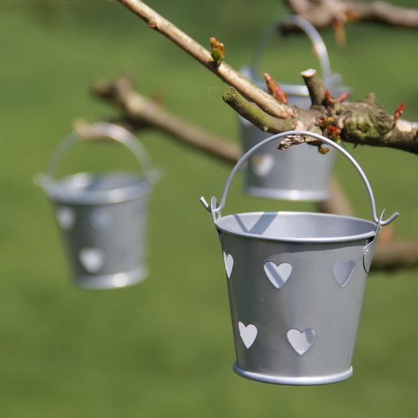 

heart hollow out pails metal colorful mini bucket wedding candy box chocolate pail tin favors boxes