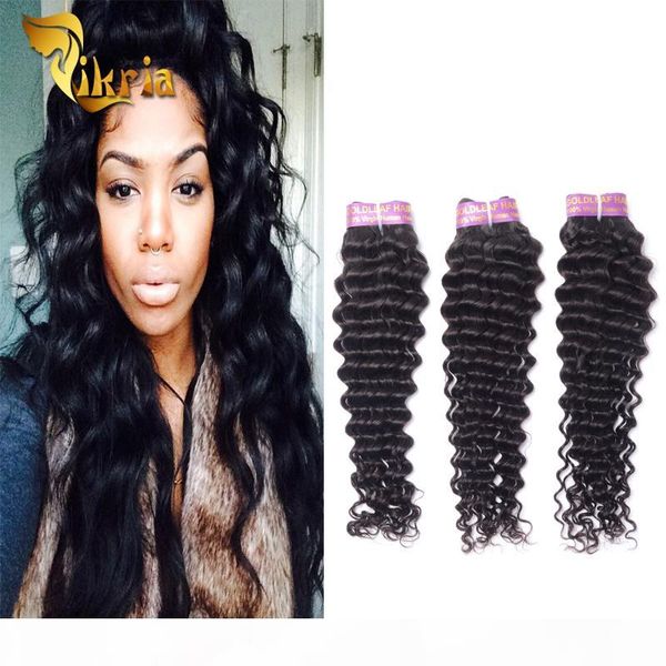 

peruvian virgin hair weave deep wave human hair brazilian indian malaysian bundles extensions remy human hair weaving 3 bundles wefts, Black