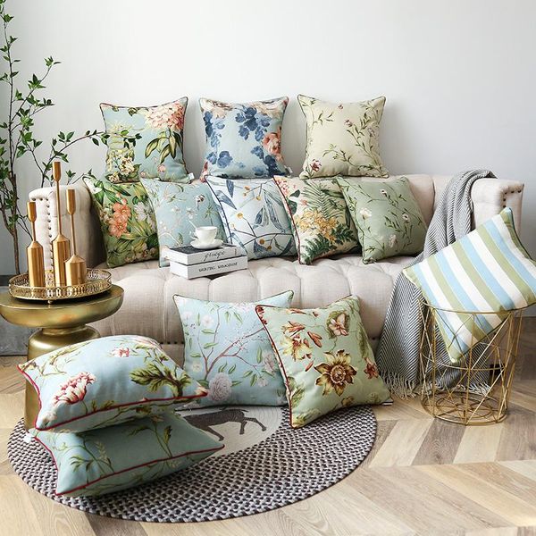 

cushion/decorative pillow 30x50/45/60/70cm pastoral pillowcase large fresh rural back cushion cover decorative floral for backrest