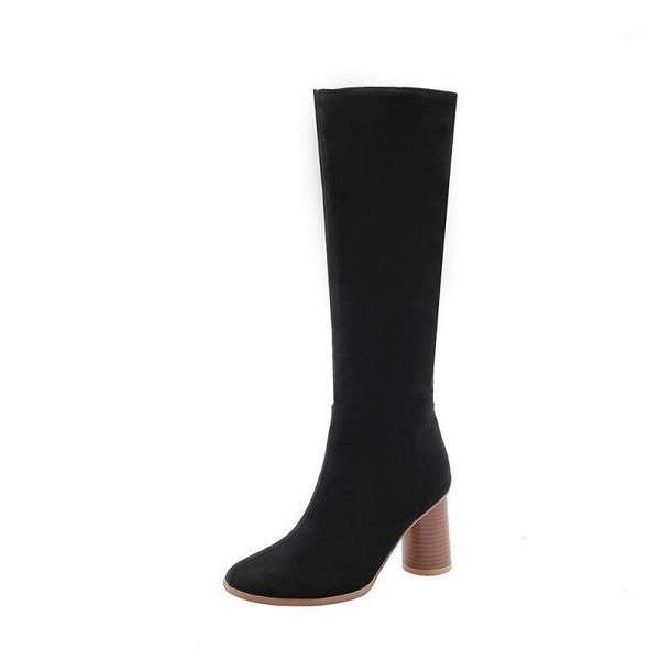 

plus size simple medium boots boots women woman winter women shoes botas1, Black