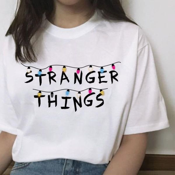 

stranger things 3 women t shirt harajuku eleven female 2021 cartoon hip hop femme tshirt streetwear funny clothing casual, White