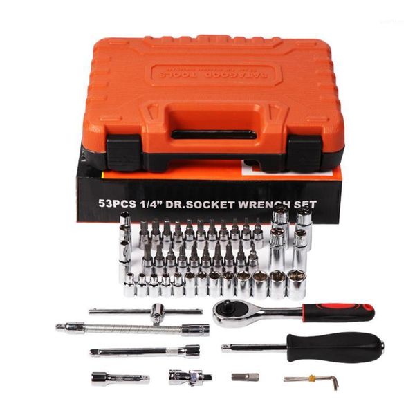 

53pcs car repair tool set mechanic tool sets combination screwdrivers ratchet wrench socket spanner automobile car repair1