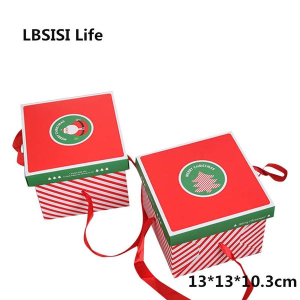 

lbsisi life 10шт рождественская бумага коробка подарок конфеты печенье санта-клаус снеговик дерево diy рождественские пакет упаковочные коро