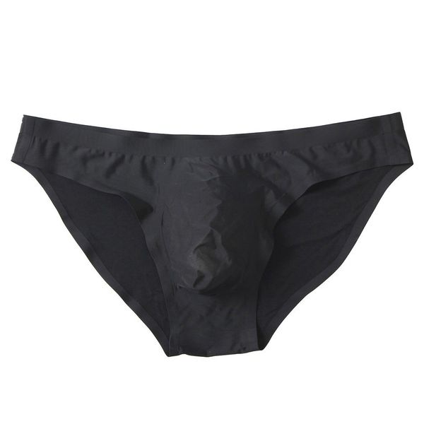 

men's triangle no trace ice silk ultra-thin translucent low waist breathable underwear, Black;white