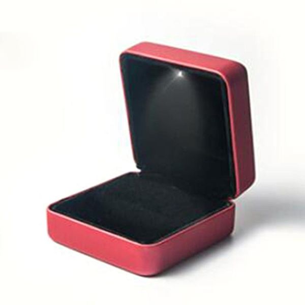 

led lighted engagement jewelry box display ring box engagement ring gift jewelry accessories for wedding, Pink;blue