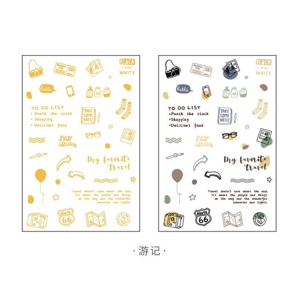 

cute breakfast garden journal decorative gilding stickers scrapbooking stick label diary stationery album flower travel stickers jllmnl