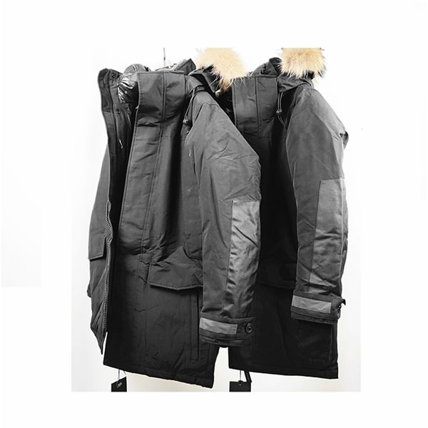 

menne luxury men jacket white duck down jacket mens winter coat men's jacket detachable fur collar 201225, Black