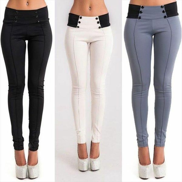

pants for women stretch skinny high waist pencil pants slim trousers casual leggings s xl drop shipping, Black;white