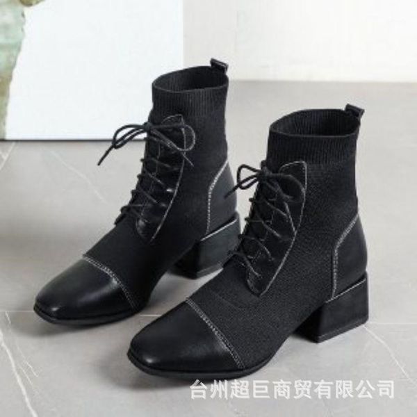 

boots 2021 autumn leisure short round fashion women's shoes1, Black