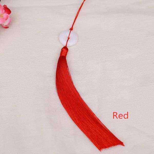 

5pc white jade peace buckle tassel diy keychain caps straps jewelry making charms curtain pendant craft accessories craft tassel h qylbbb