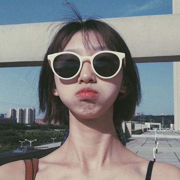 

new korean cool round frame men's and women's simple elegant retro uv400 polarized sunglasses