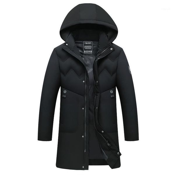 

men's winter down cotton suit thickened cotton-padded jacket cotton coat men's parkas winter hooded coat down suit1, Black