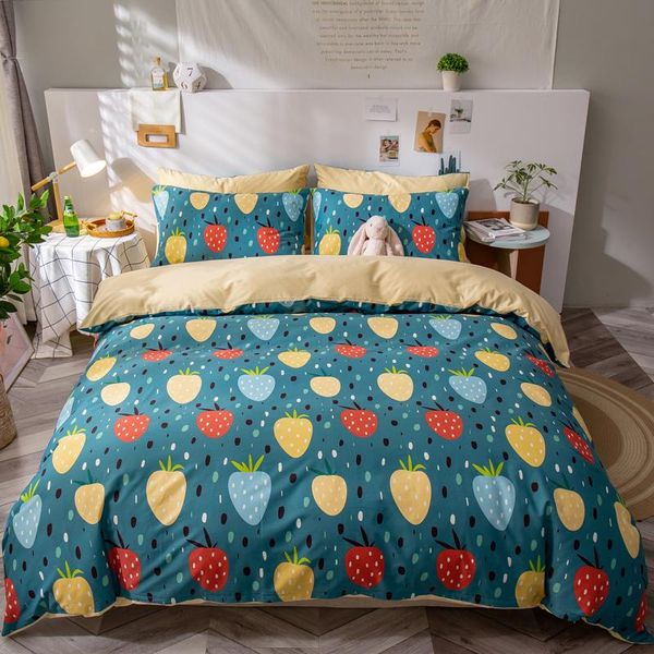 

милый мультфильм собака кошка медведь динозавр цветочные печати постельное белье набор двойных королевы королевский размер одеяла одеяла кро