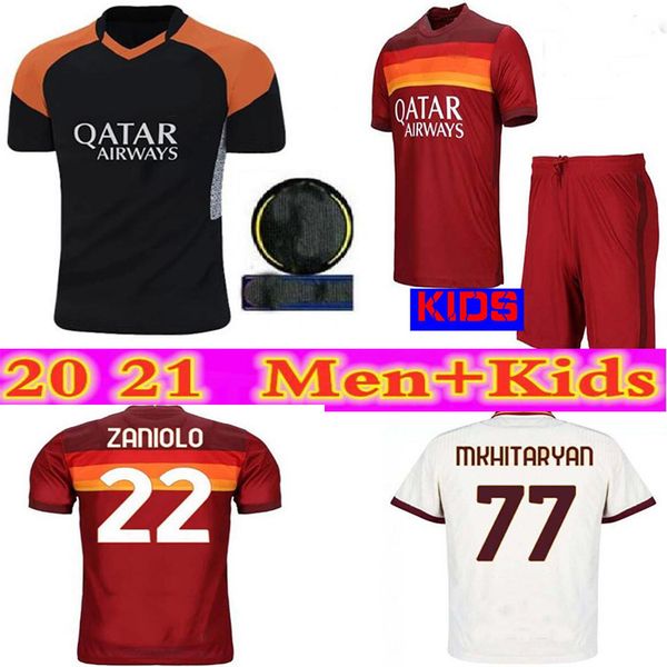

new 20 21 as de rossi roma dzeko zaniolo rome totti perotti kolarov football shirt 2020 2021 men's children's uniform post box thi, Black;yellow