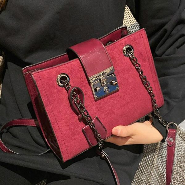

cross body vintage square tote bag 2021 fashion matte pu leather women's designer handbag chain shoulder messenger