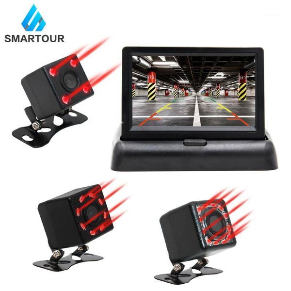 

smartour car hd video auto parking monitor, ir night vision ccd car rear view camera with 4.3 inch rearview mirror monitor1