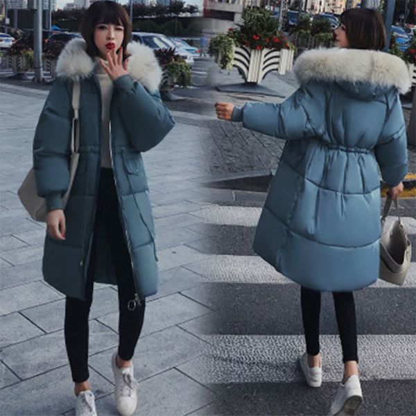 

coat with hoodie thicken female zipper women's long, casual jacket long sleeve, warm cotton jackets y1o6, Black