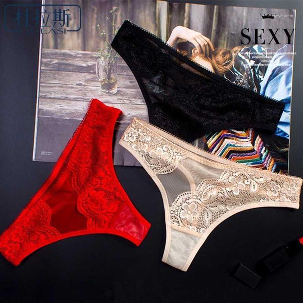 

women's panties women lace transparent thong low waist cotton crotch briefs for girls soft breathable undearwear g-string dulasi1, Black;pink