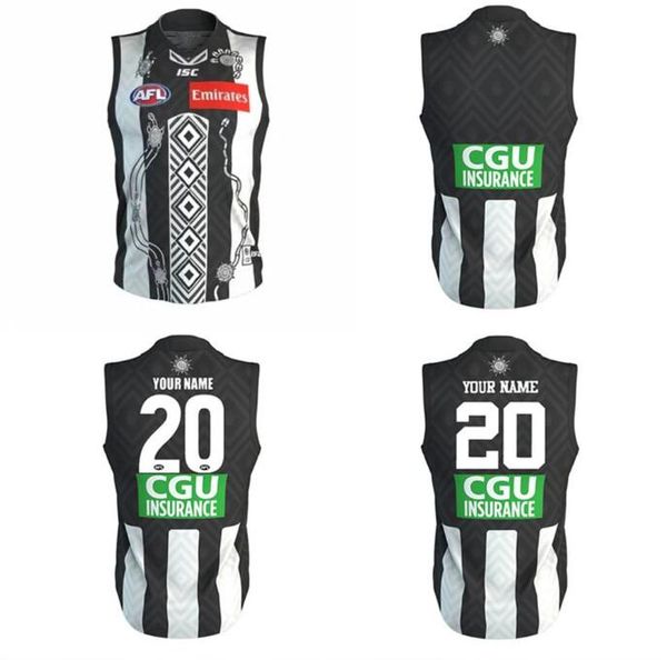 

2020 collingwood magpies afl indigenous guernsey training jersey size s---xl--3xl, Black;yellow