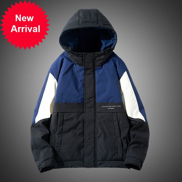 

winter men's 2020 90% jacket with hoodie wind-proof coat outerwear white duck down parkas, Black