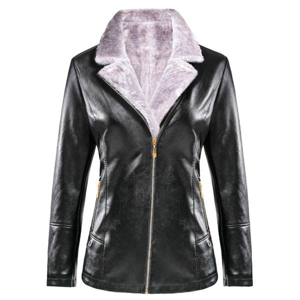 

women's leather & faux female fabric black fluffy coat winter oversized velvet thick pu girls jackets overcoat women 4xl 5xl 6xl